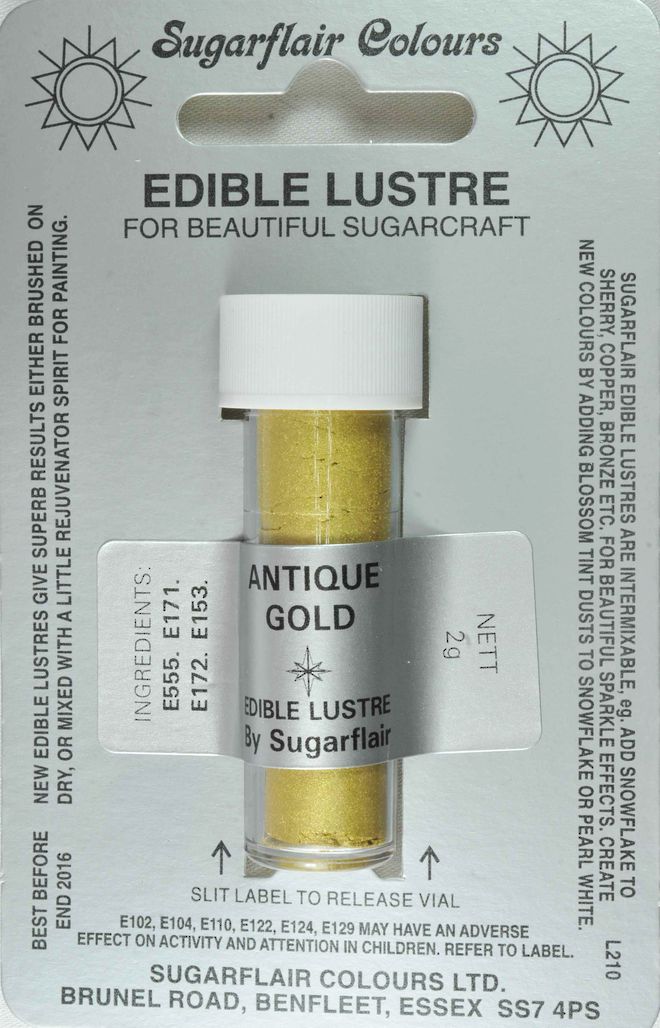 Sugarflair Edible Lustre Colour Antique Gold image 0